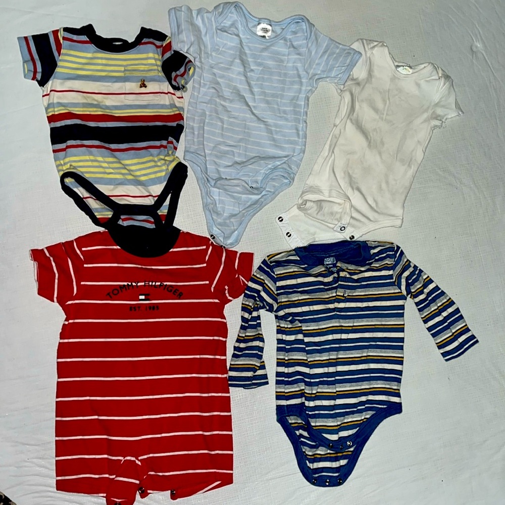 Baby lot 12-18 months boy onsies cotton used gap h&m hilfiger bundle bodysuits